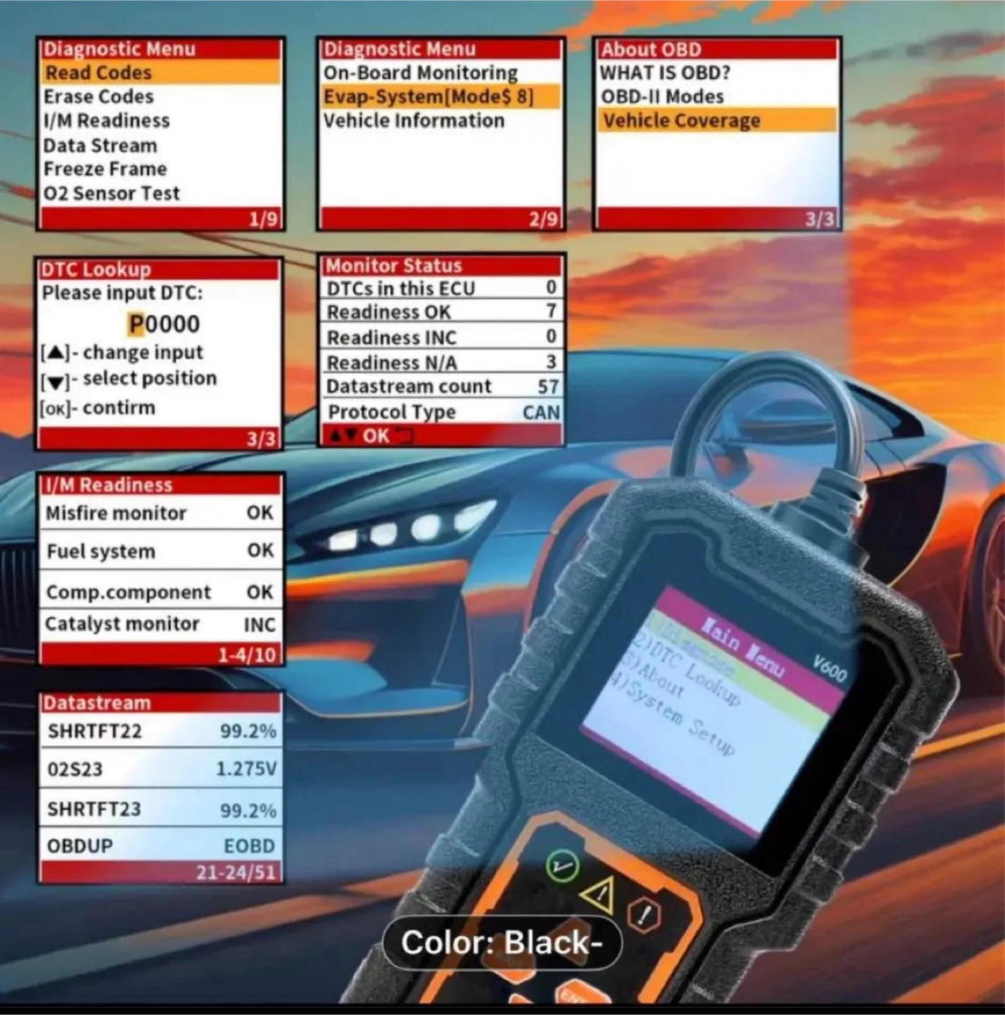 Car OBD2 Scanner, Engine Fault Code Reader image indicator(8)