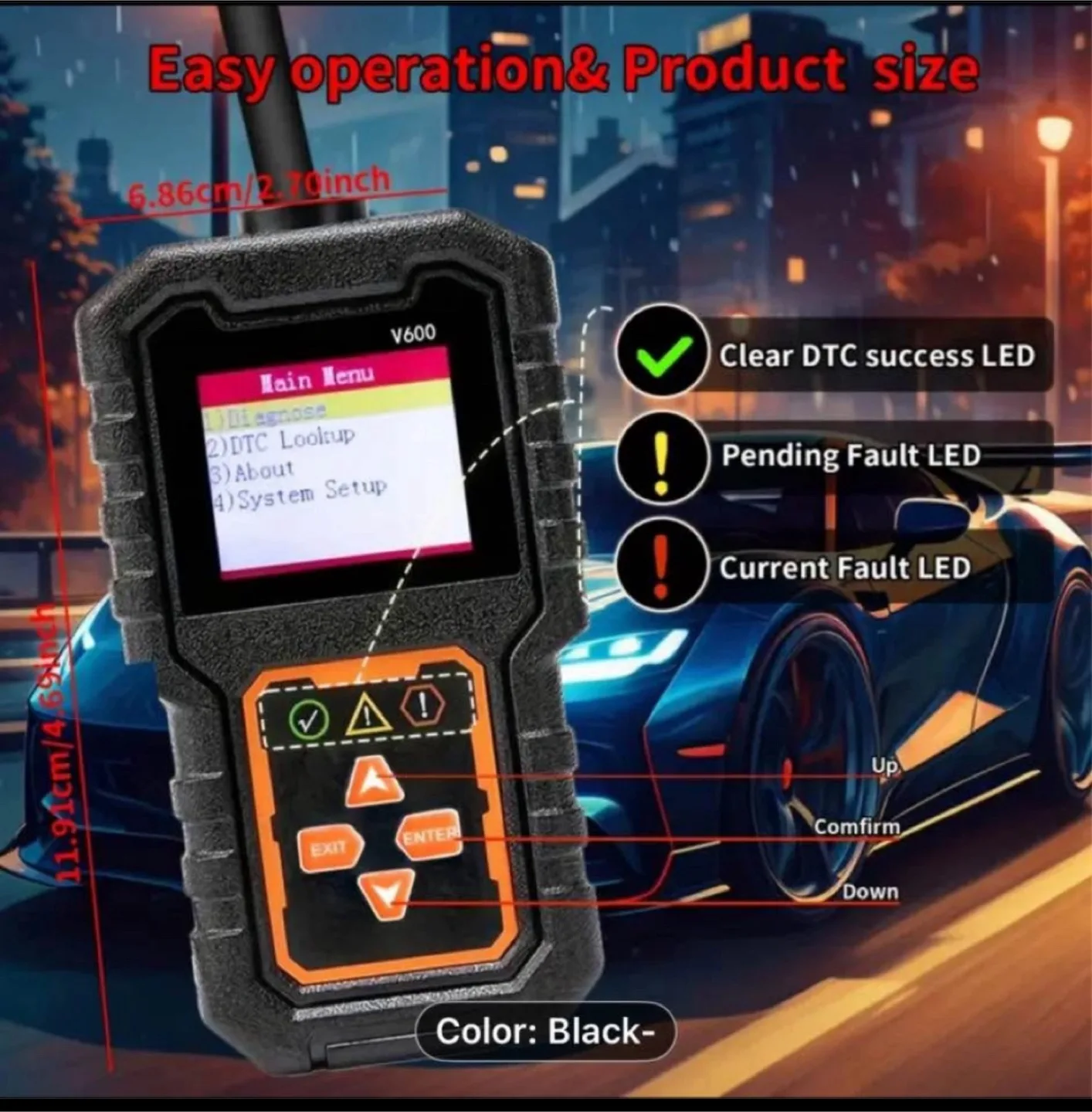 Car OBD2 Scanner, Engine Fault Code Reader image indicator(9)
