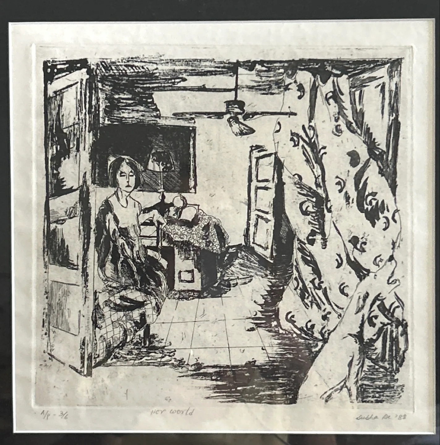 Framed Art Print - "Hey World" by Subha De '88 thumbnail