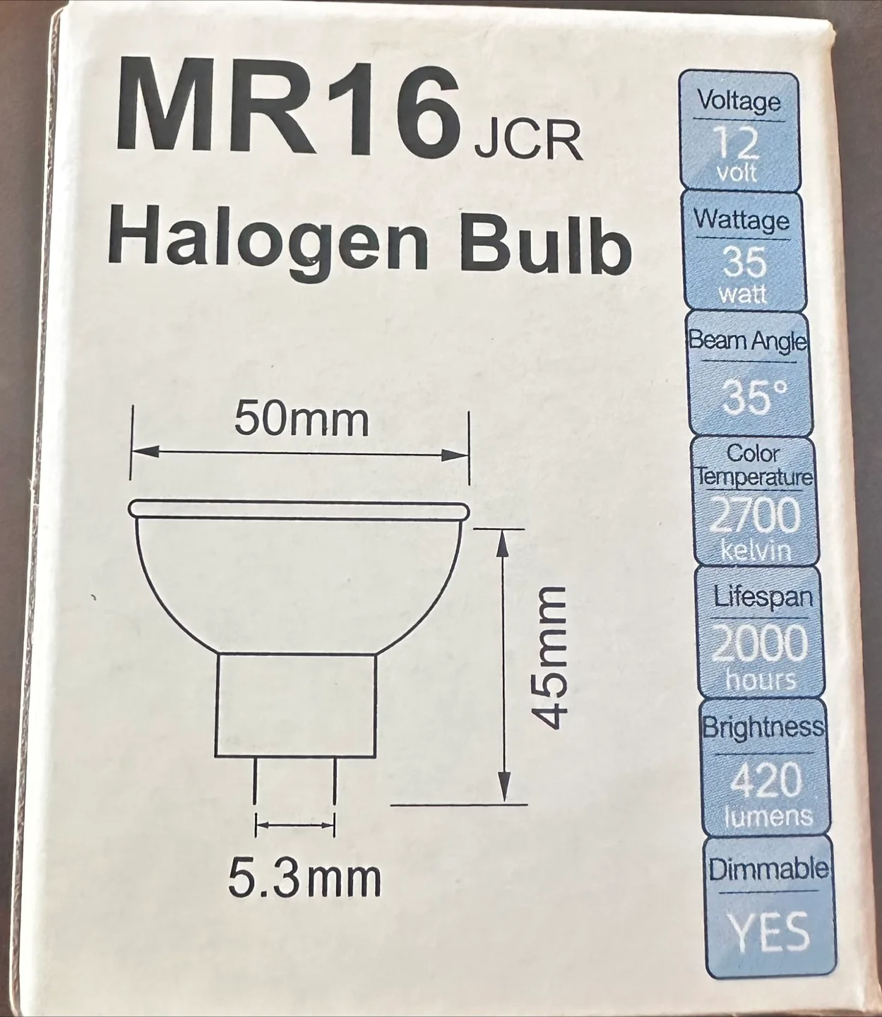 ETUOLMP MR16 JCR Halogen Bulb - New image indicator(2)