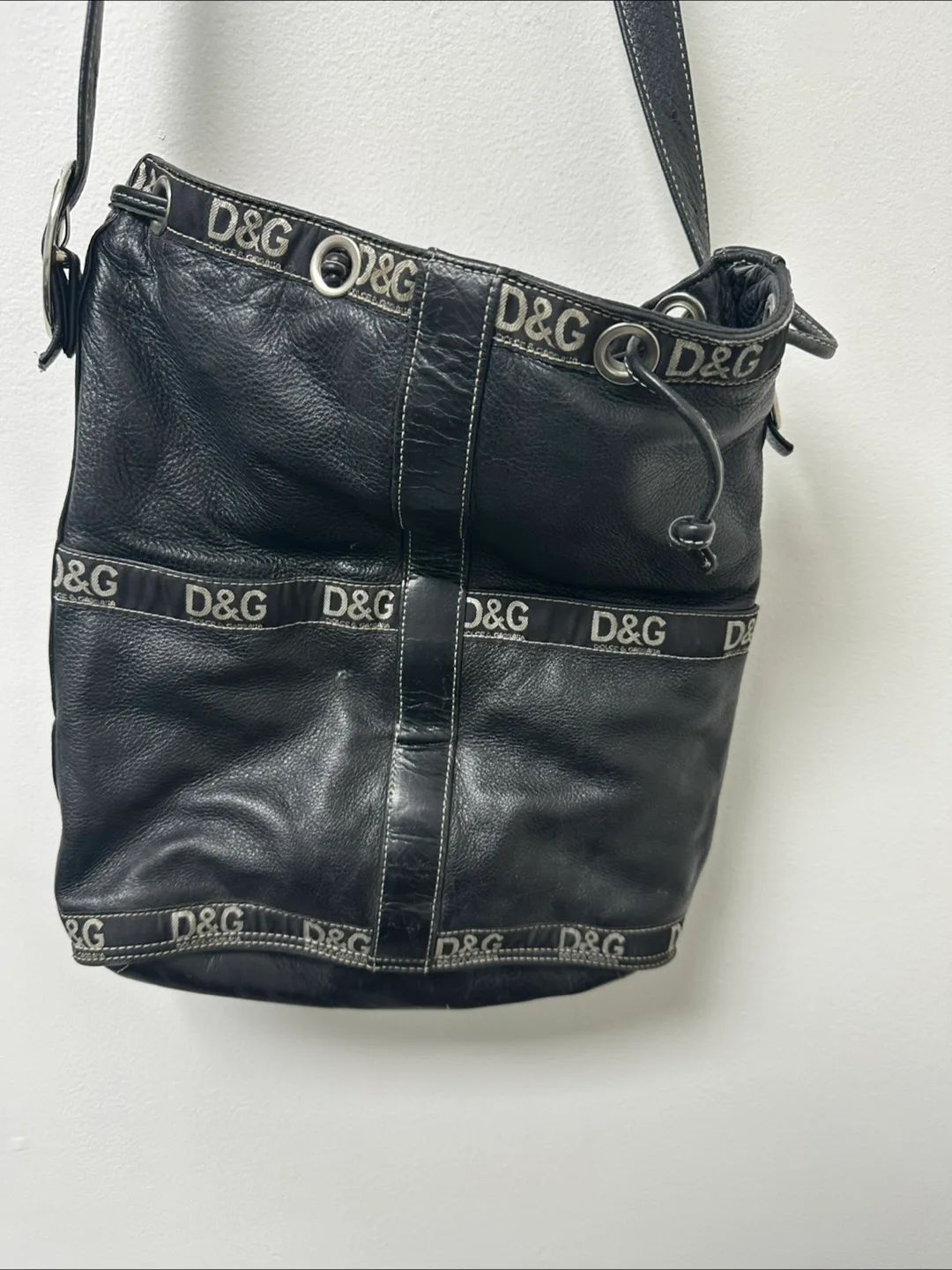 D&G Black Leather Shoulder Bag thumbnail