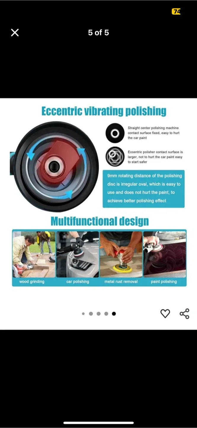 BINBINNIAO Cordless Car Polisher - Like New! thumbnail