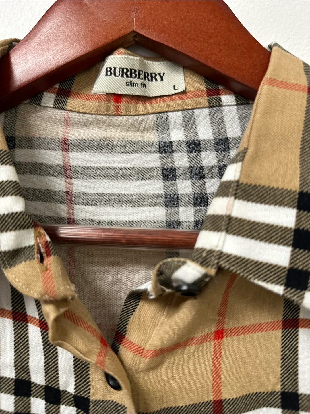 Burberry Slim Fit Plaid Shirt - Size L thumbnail