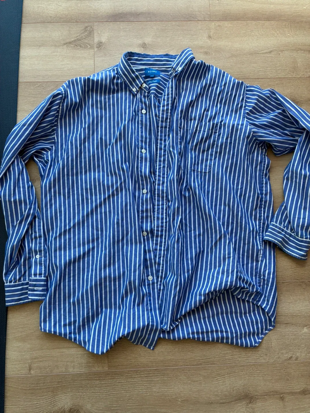 BEAMS Blue Striped Shirt - Size L thumbnail