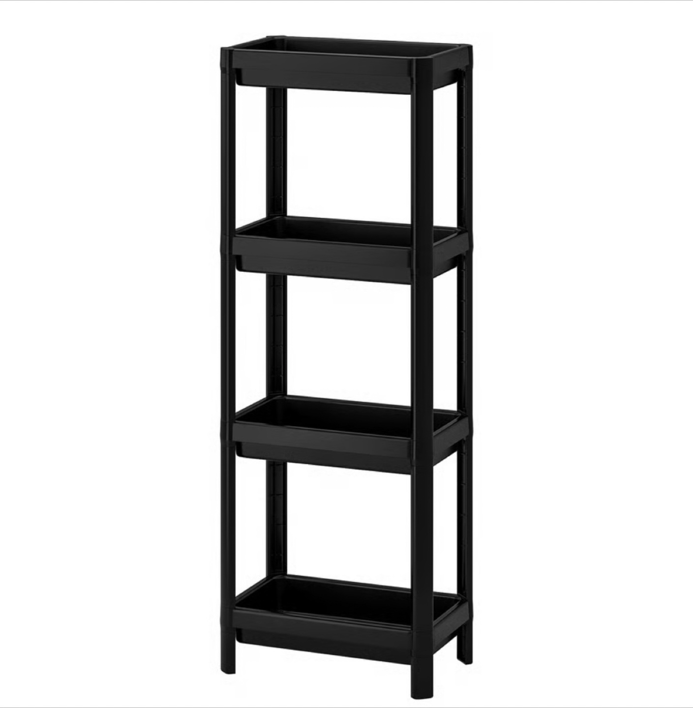 IKEA Vesken Black Shelving Unit