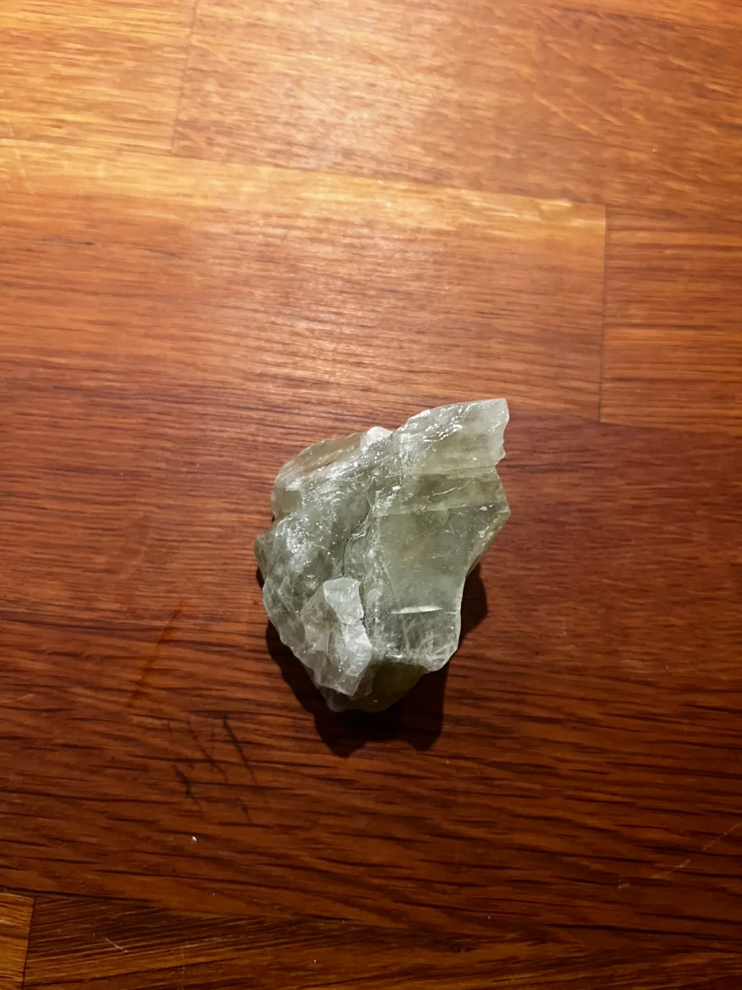 Green calcite about 2 inches long one and a half inches wide thumbnail