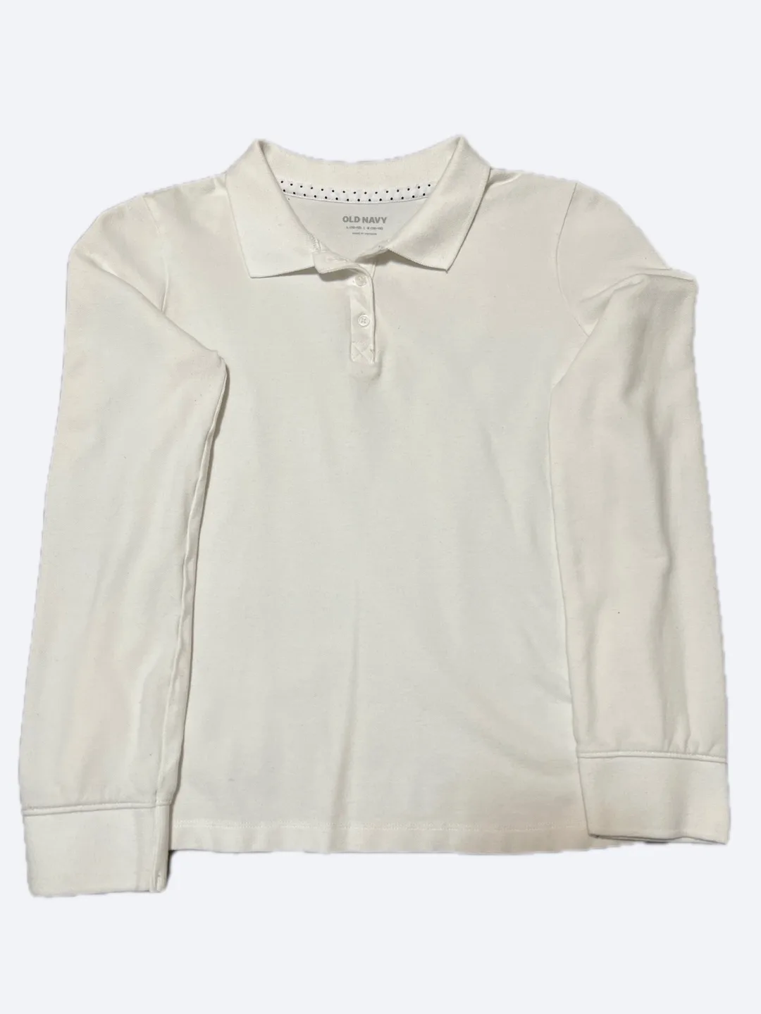 Old Navy White Polo Shirt - Size L (10-12) thumbnail