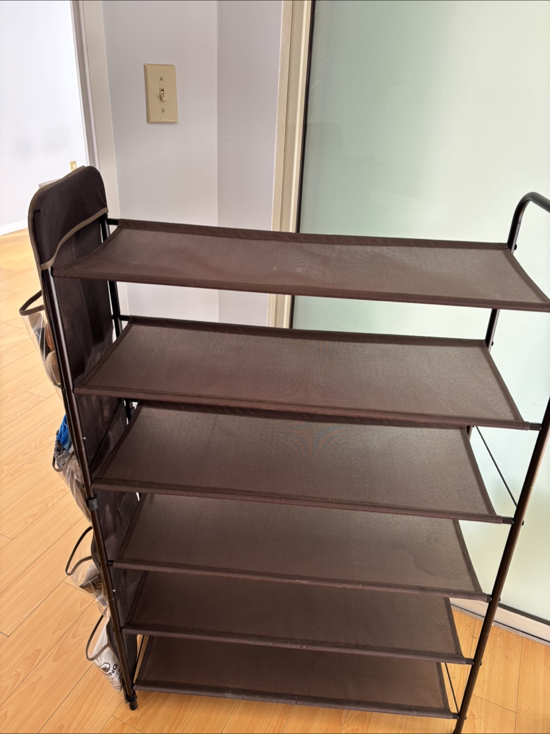 6-Tier Shoe Shelf Rack Storage Organizer with Hanging Pockets - photo 3