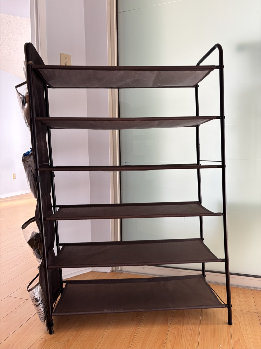 6-Tier Shoe Shelf Rack Storage Organizer with Hanging Pockets - photo 4