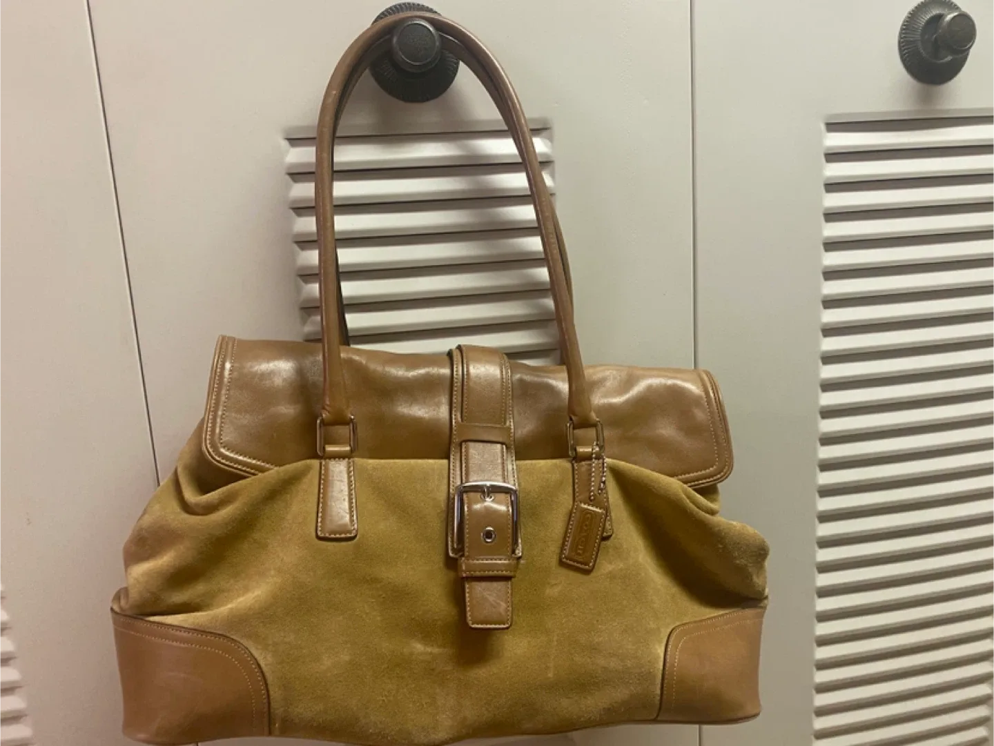 Vintage Coach Leather & Suede Shoulder Bag thumbnail