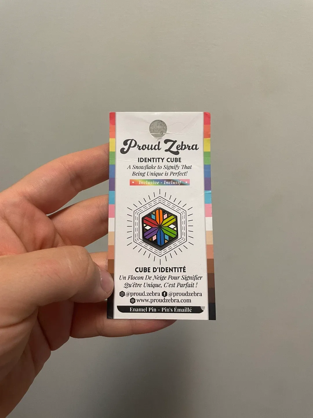 Proud Zebra Identity Cube Enamel Pin thumbnail