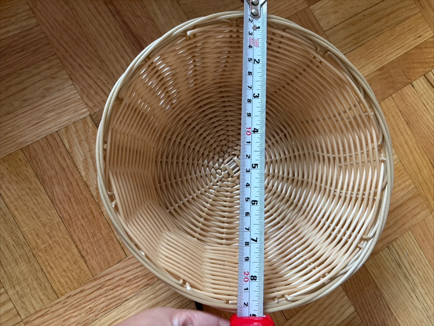 Wicker Basket - Beige, Round, 8 inch diameter image indicator(3)