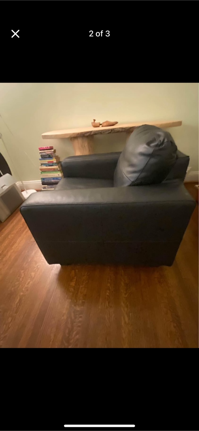IKEA SKOGABY Black Leather Armchair - photo 2