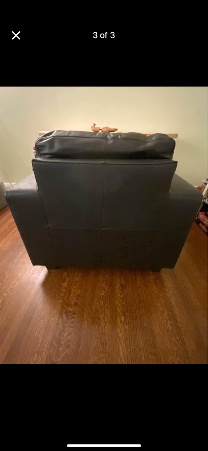 IKEA SKOGABY Black Leather Armchair - photo 3
