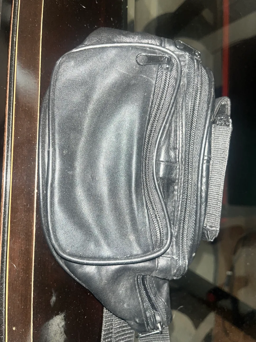 Black Leather Fanny Pack thumbnail