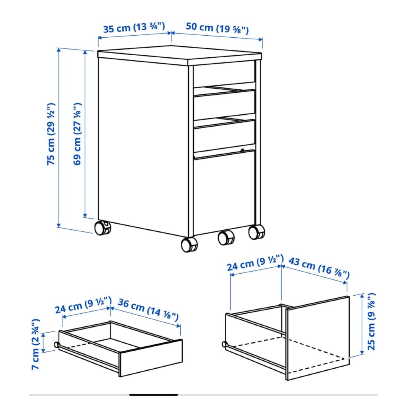 IKEA MICKE White Drawer Unit - photo 2