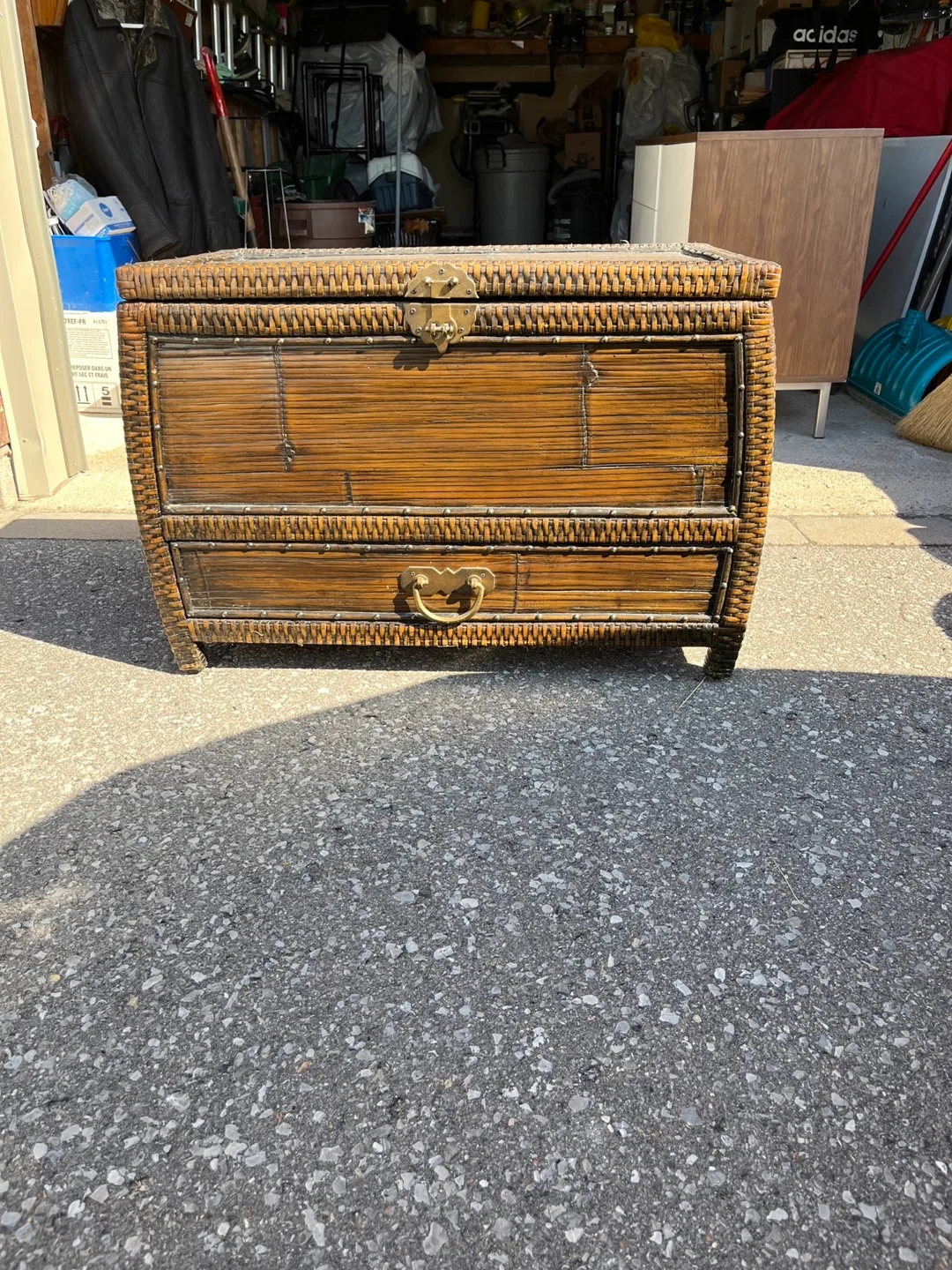 Wicker Storage Trunk with Drawer