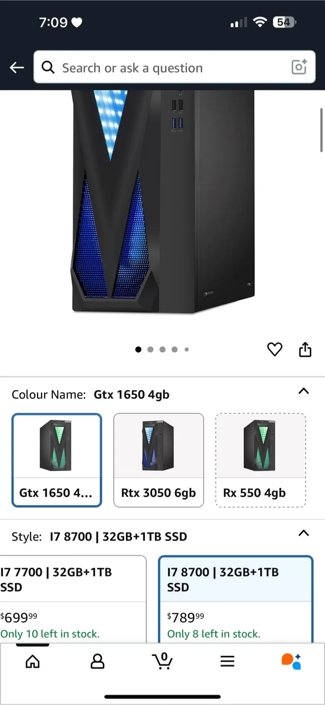 AQVIN InfinityLite Gaming PC - GTX 1650 i7 thumbnail