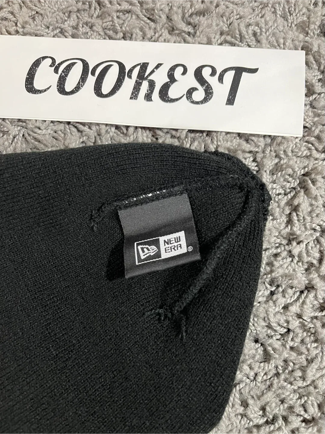 2018FW Supreme x New Era Box Logo Beanie Black image indicator(4)