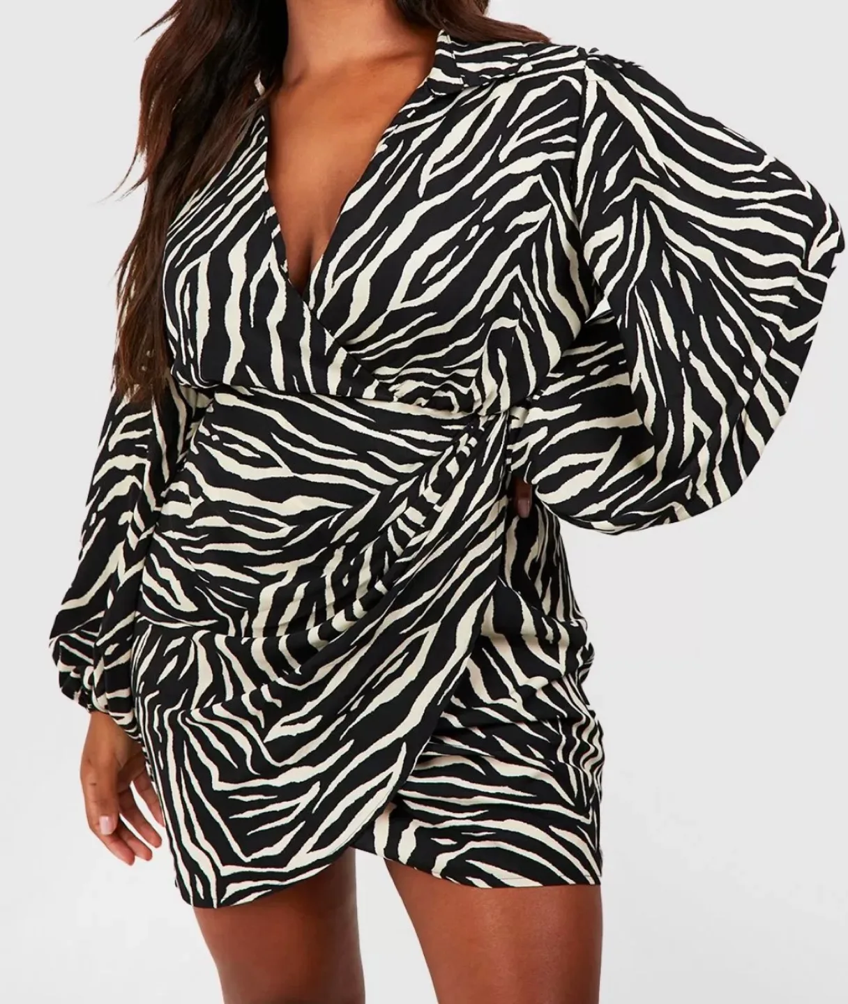The Drop Zebra Print Wrap Dress - Size 3X image indicator(6)
