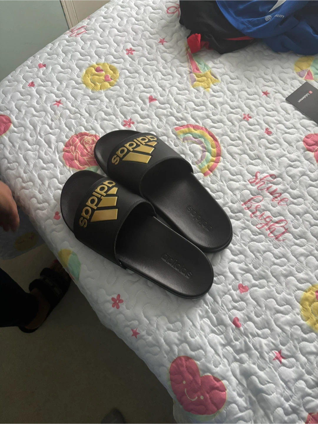 Adidas Adilette Slides - Black/Gold