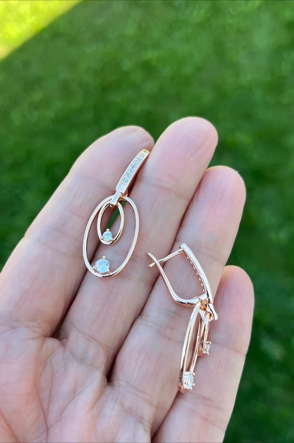 Rose Gold Dangle Earrings. Gold plated image indicator(2)