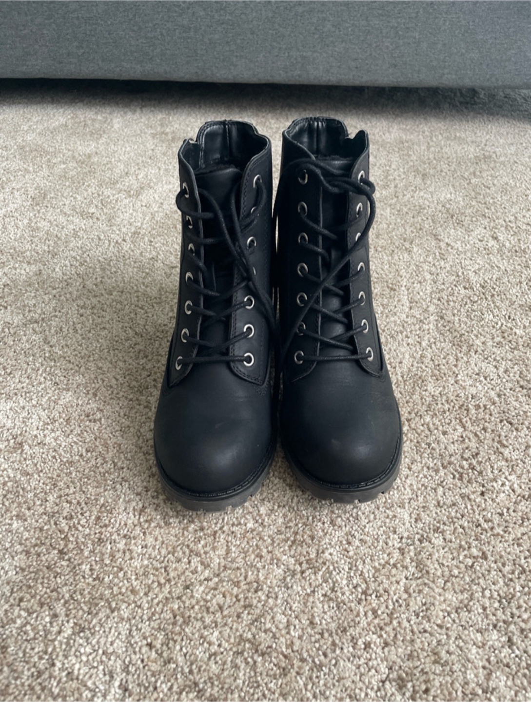 Black Lace-Up Heeled Ankle Boots from call it spring - photo 2