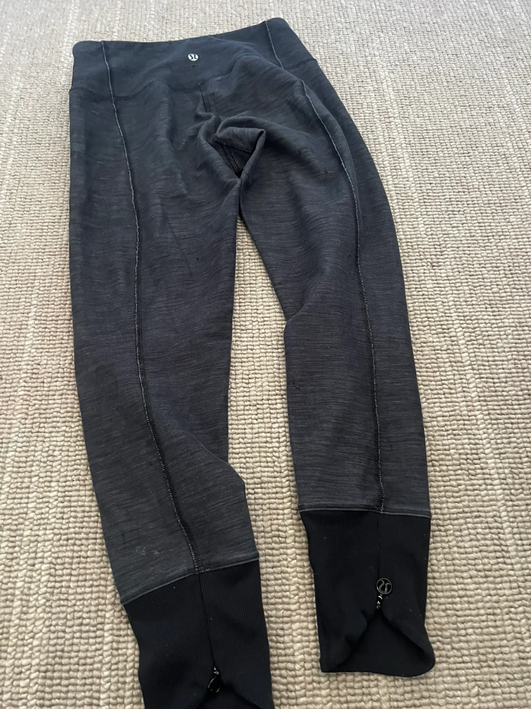 Lululemon Black & Grey Heathered Leggings thumbnail