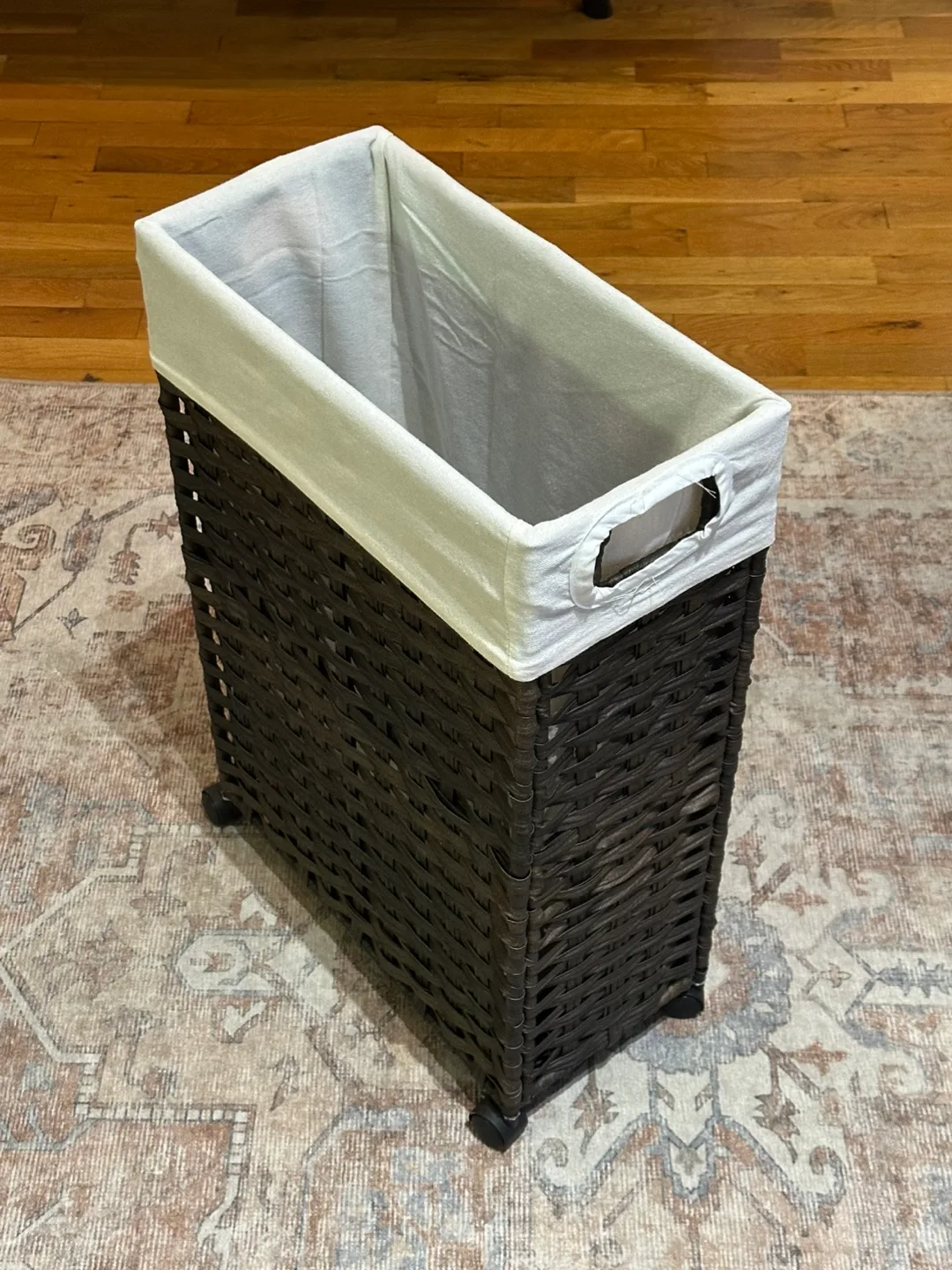 Wicker Laundry Hamper with Wheels thumbnail