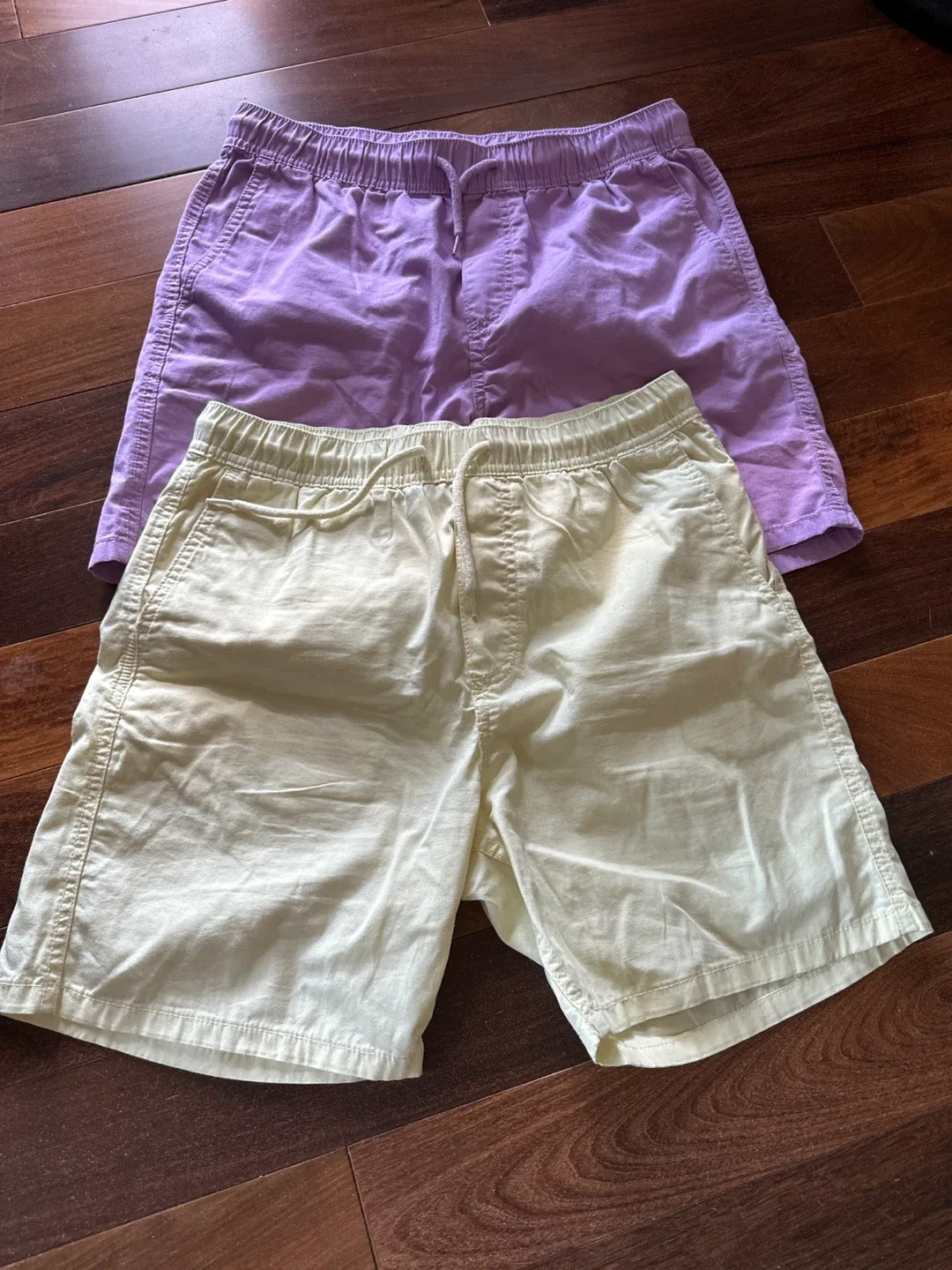 Two Pairs of Shorts: Purple & Yellow thumbnail