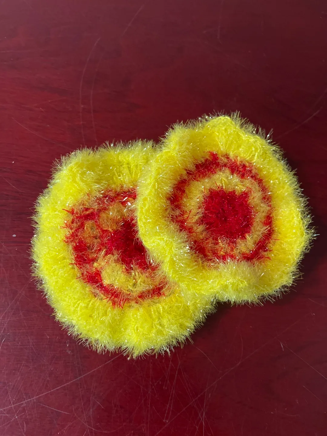 Handmade Yellow & Red Scrubbies (2) thumbnail