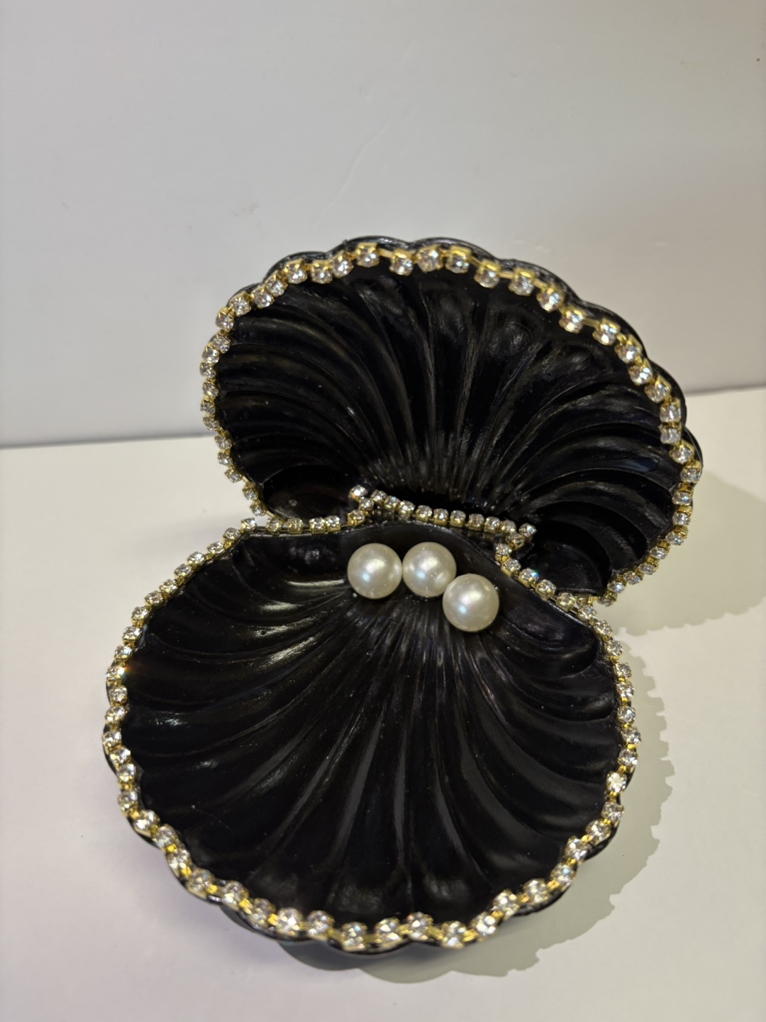 handmade black seashell trinket set |jewelry holder decor - photo 5