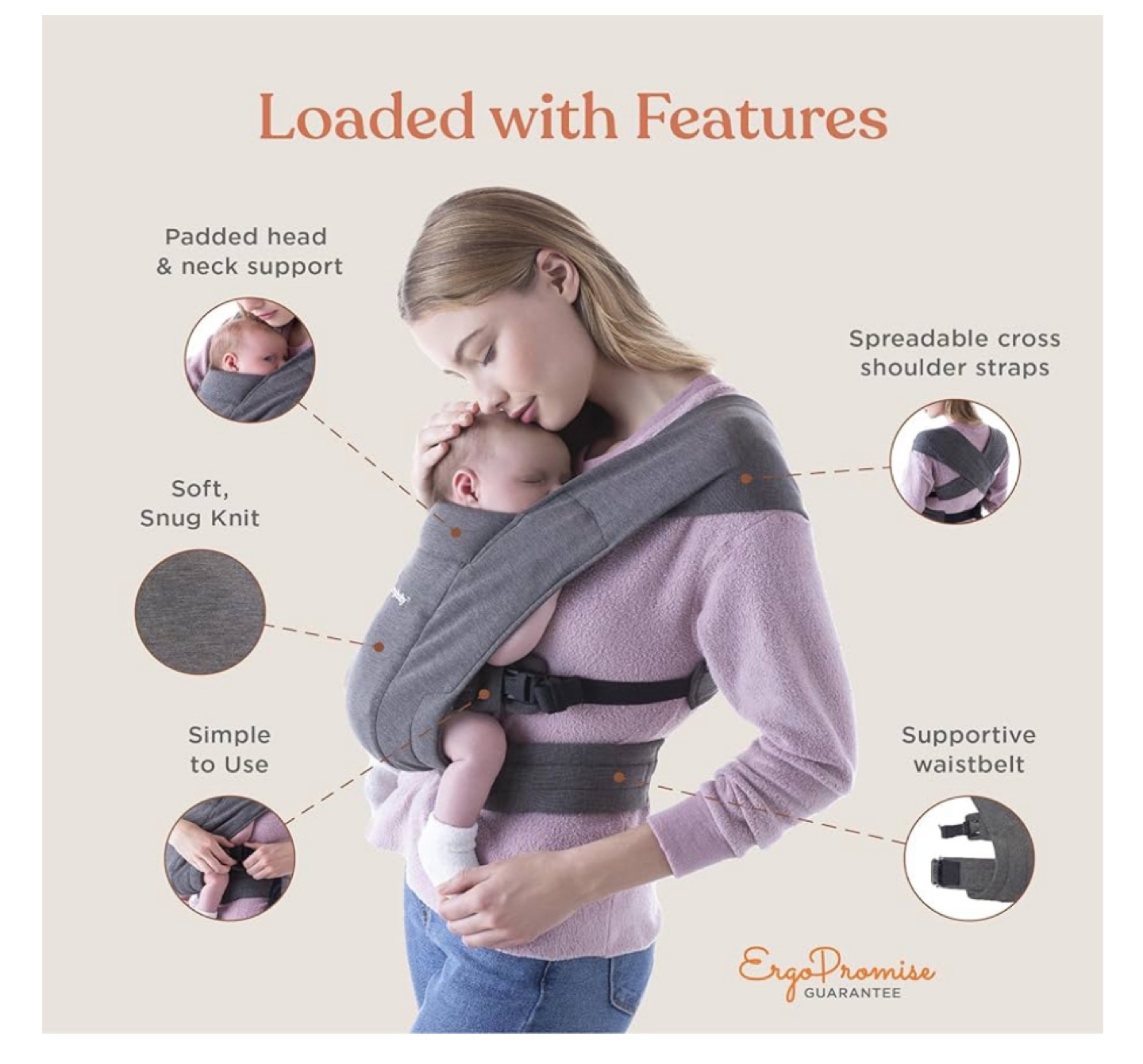 Ergobaby Embrace Newborn + Baby Carrier - Grey - photo 5