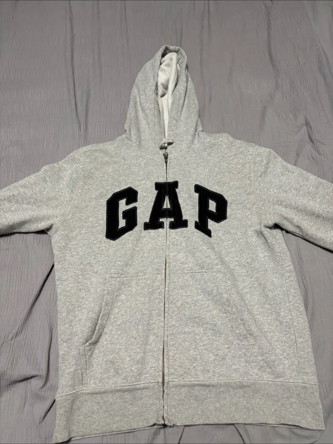 GAP Grey Full Zip Hoodie - Size SP