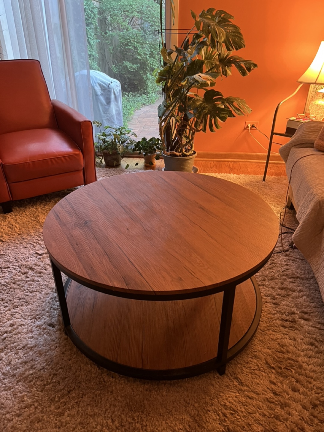 Moving Sale!!!  Round Wood & Steel Coffee Table - photo 4