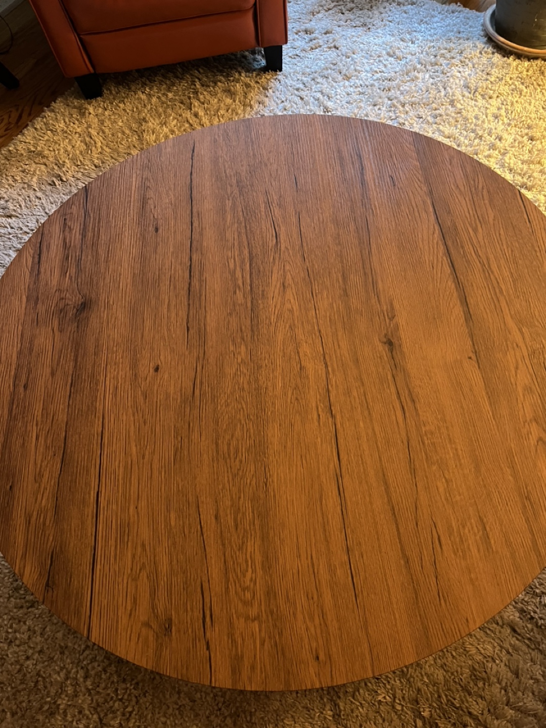 Moving Sale!!!  Round Wood & Steel Coffee Table - photo 3