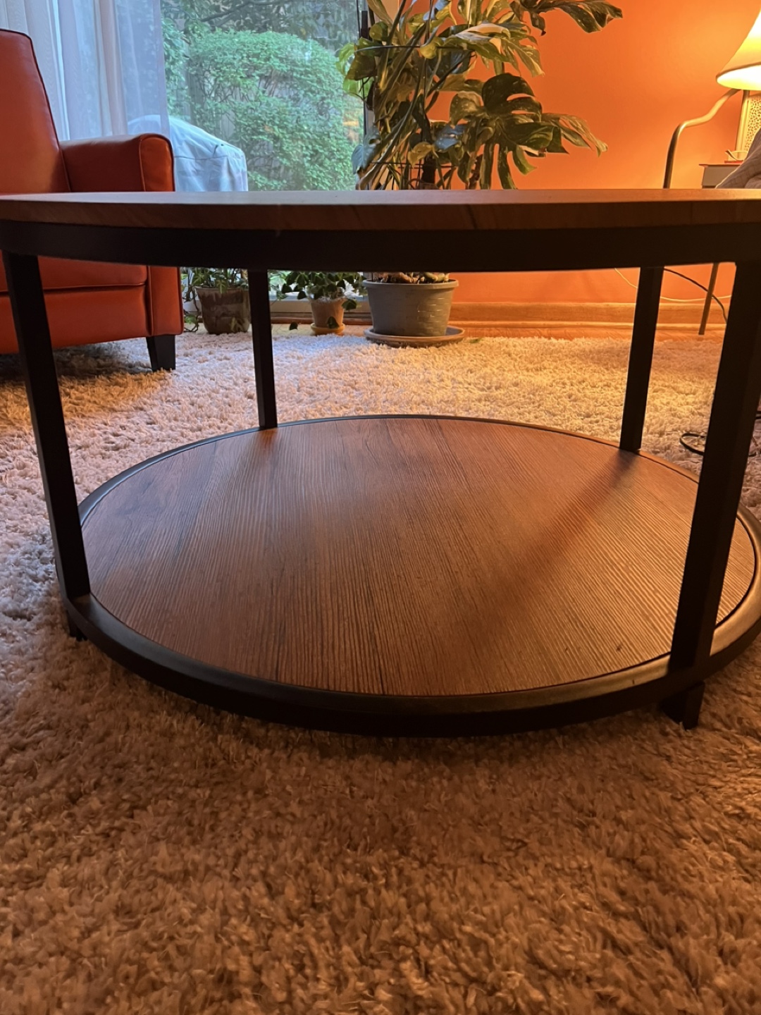 Moving Sale!!!  Round Wood & Steel Coffee Table - photo 2