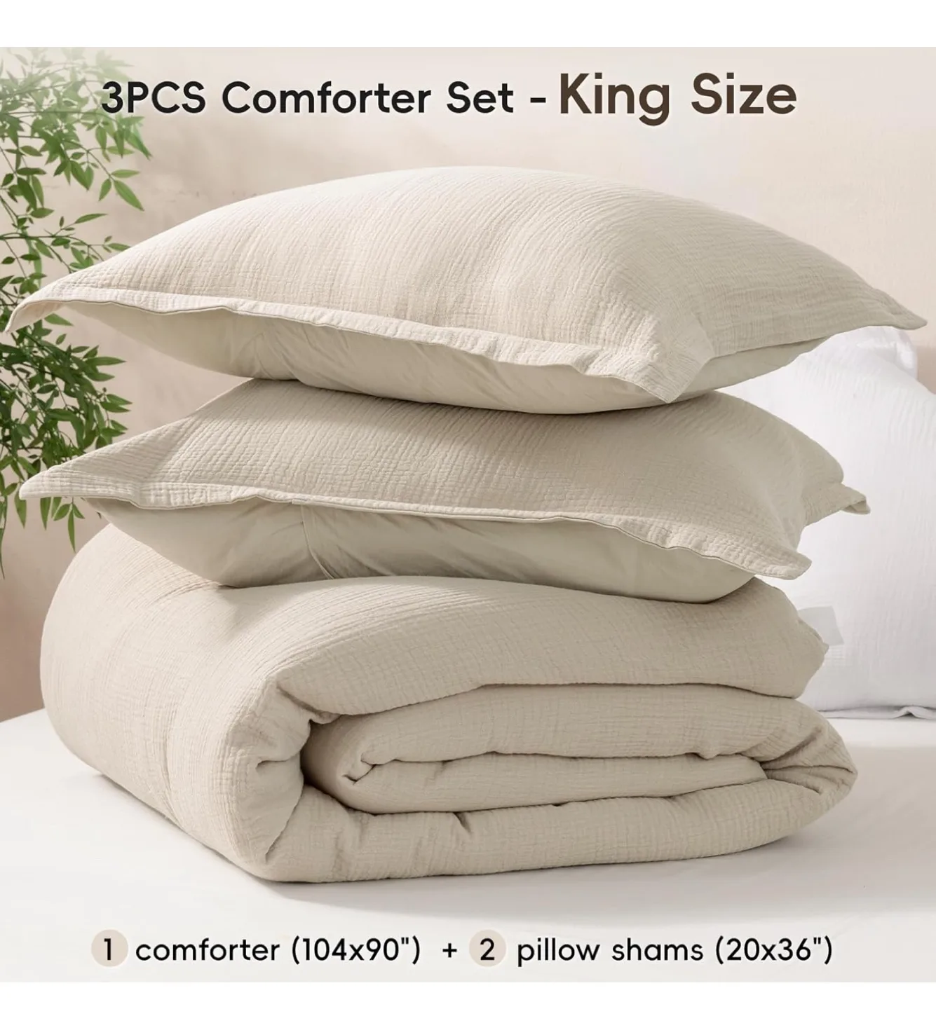 Kasentex King Size Comforter Set - Brown thumbnail