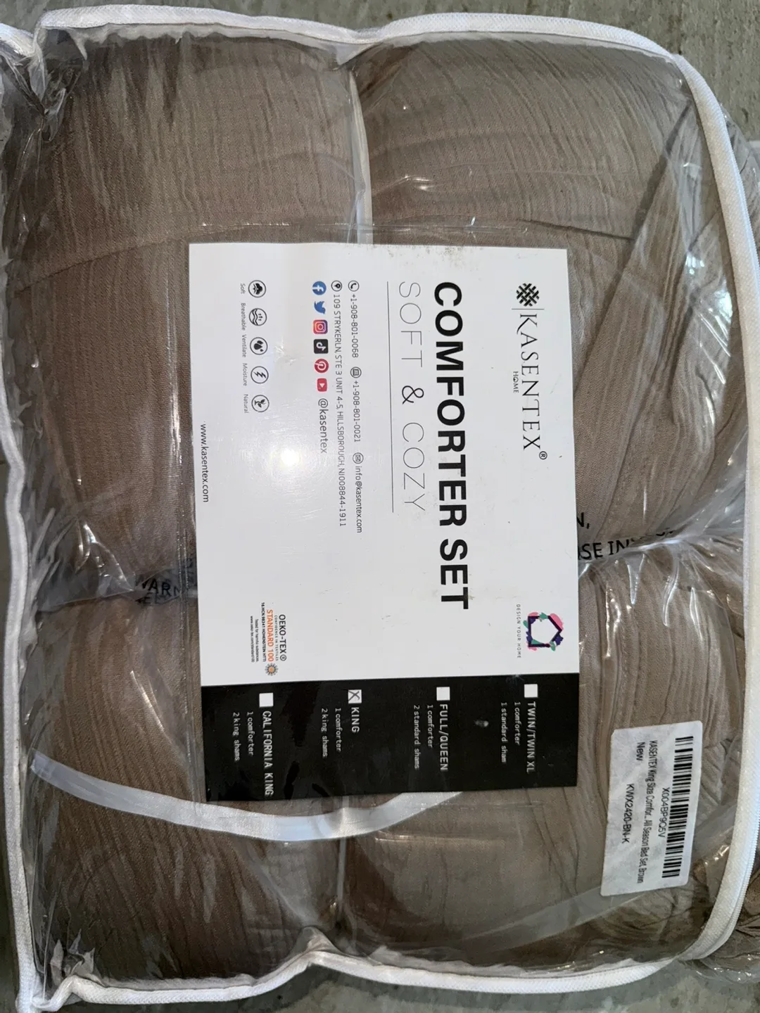 Kasentex King Size Comforter Set - Brown image indicator(2)