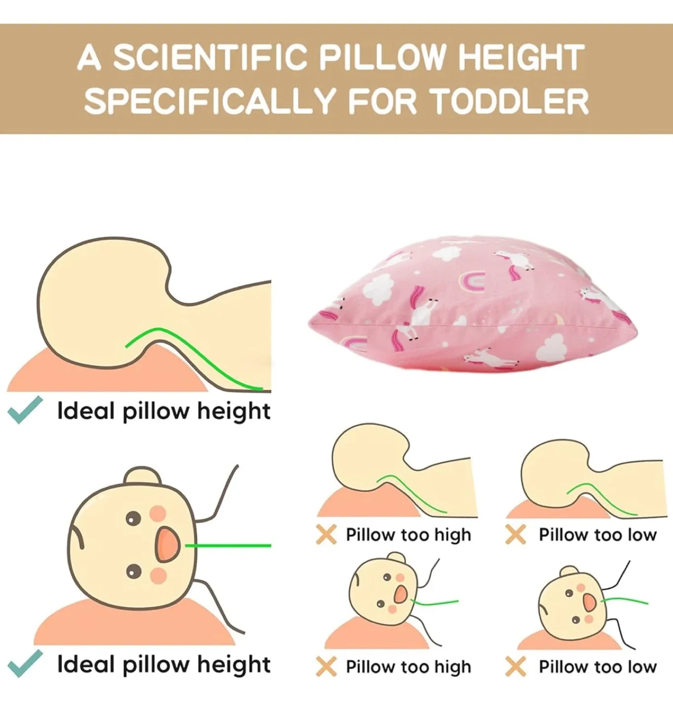 Pink Unicorn Toddler Pillow image indicator(4)