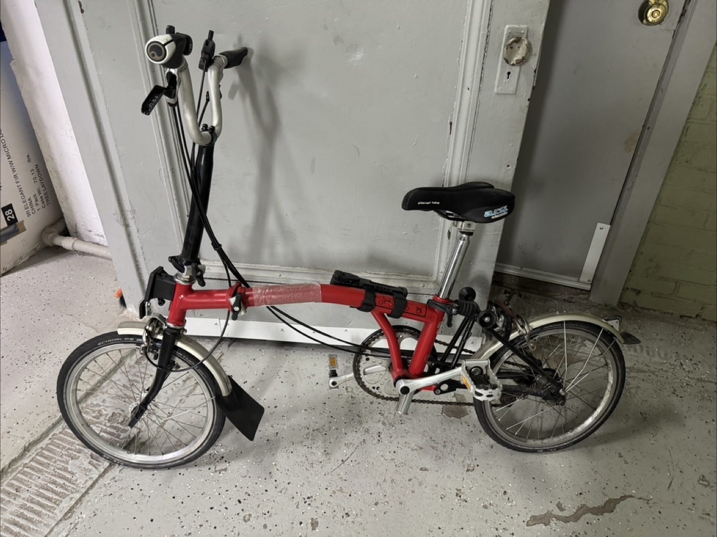 Brompton Folding Bike - Red & Silver