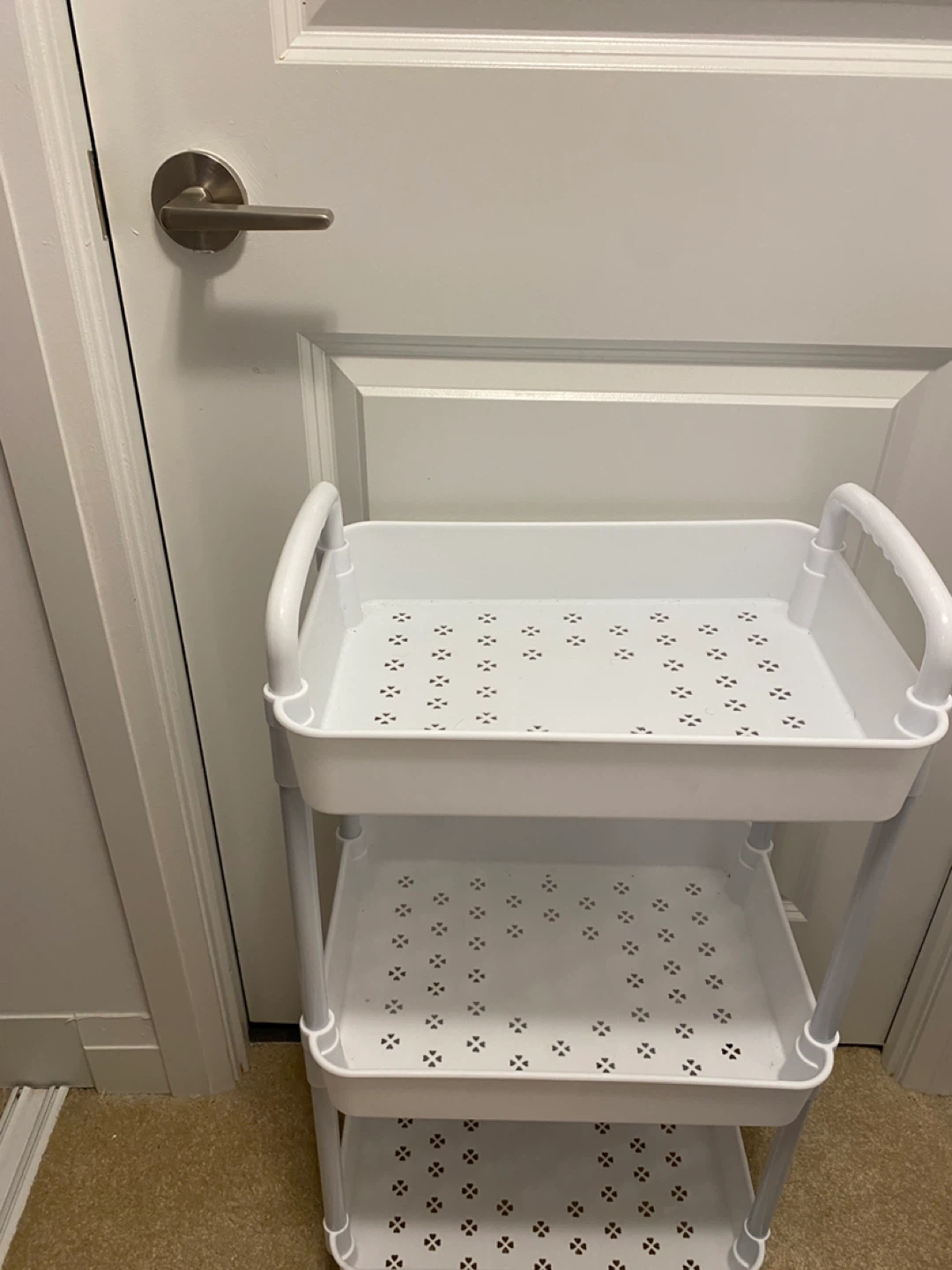 White 3-Tier Rolling Cart
