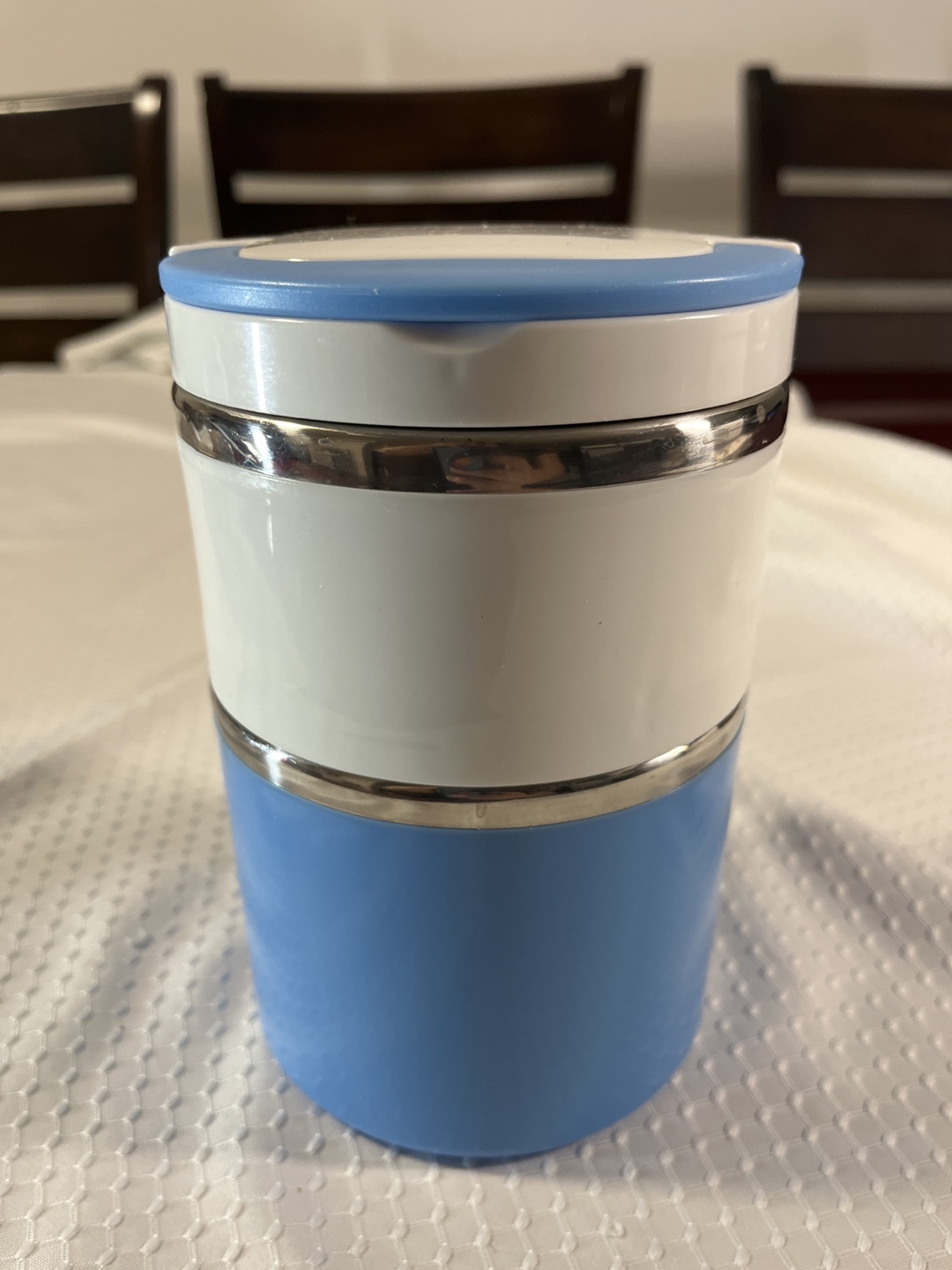 Blue & White Stackable Lunch Box