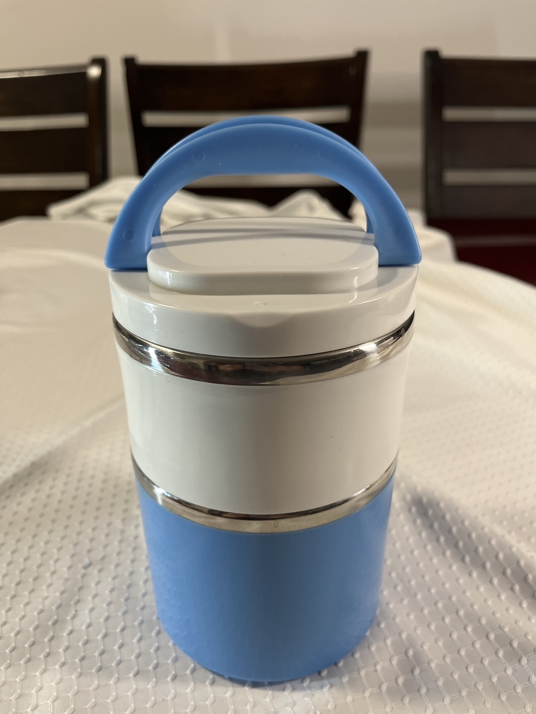 Blue & White Stackable Lunch Box - photo 2