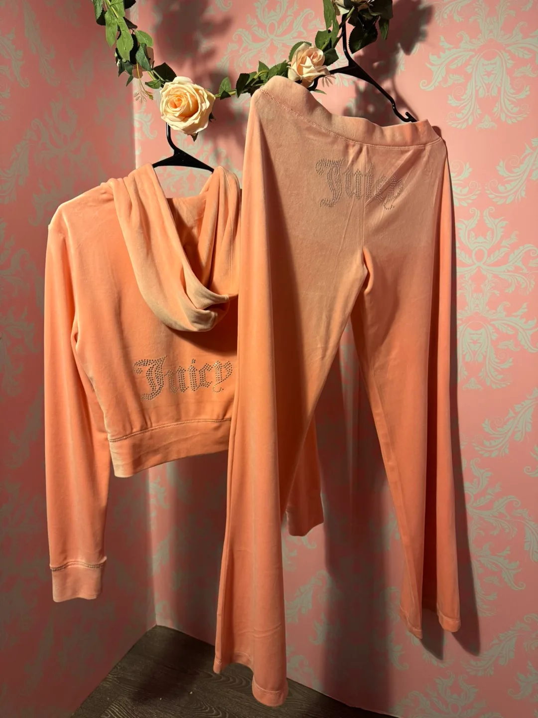 Juicy Couture Velour Tracksuit - Peach, Size Small thumbnail