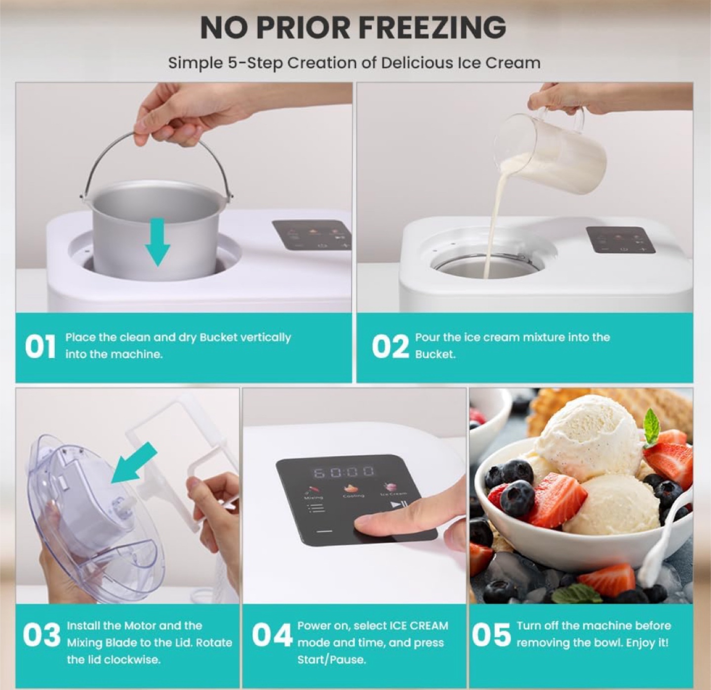 Ice Cream Maker Machine - No Prior Freezing - photo 5