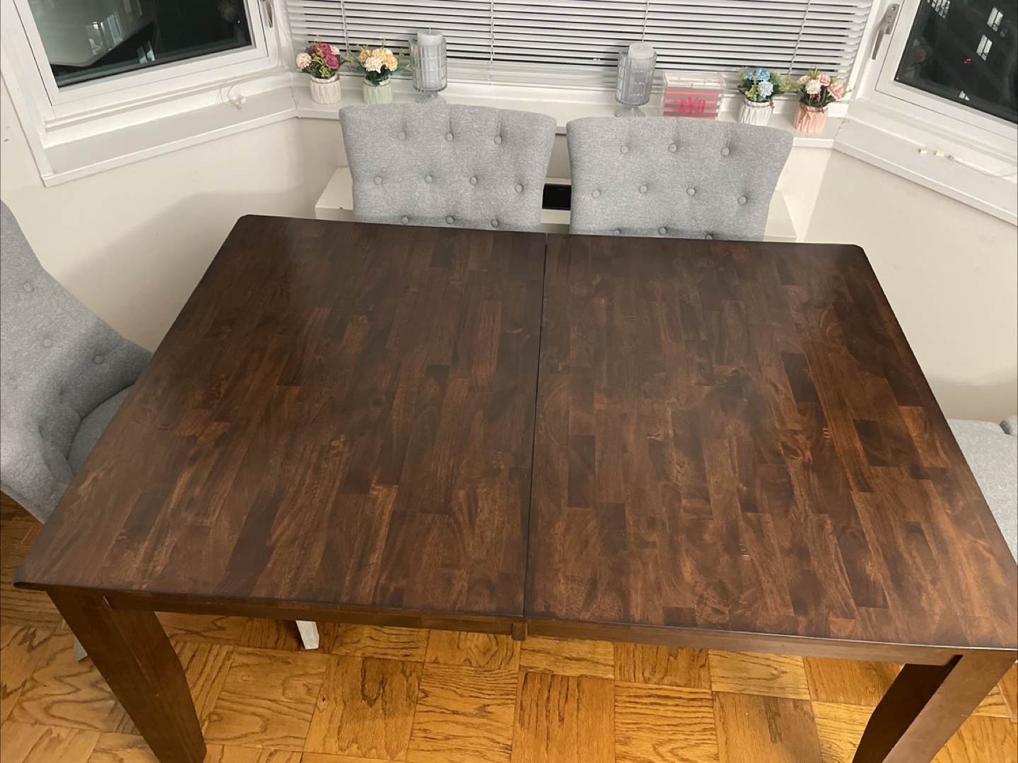 Extendable Dark Wood Dining Table - photo 2