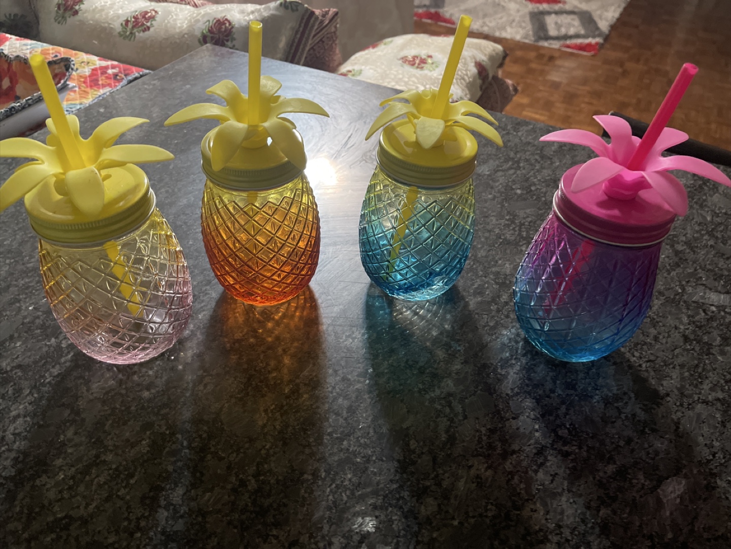 Pineapple Tumblers with Straws - Set of 4 - photo 2