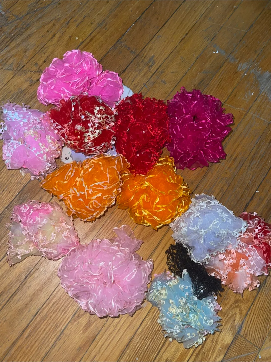 Hair Assorted Colourful Flowers Ties thumbnail