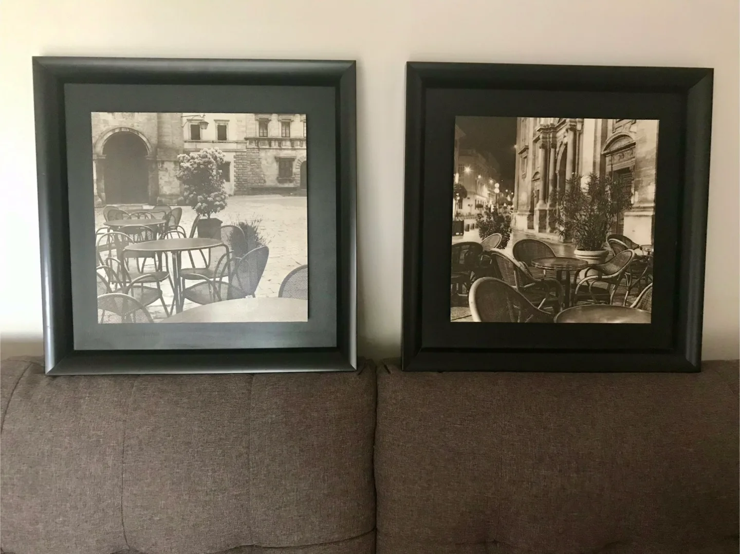 Lg FRENCH BISTRO ART SET, B&W Pair, 22” Square, LIKE NEW! image indicator(6)